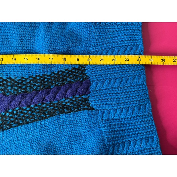 Vintage Novo Womens Hand Knit Crew Neck Sweater Sz M 80's Art To Wear Ecletic - Picture 5 of 7